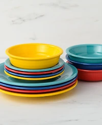 Fiesta Vibrant Classic Rim 12 Pc. Dinnerware Set, Service For 4