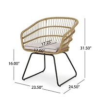 Simplie Fun Wicker-Wrapped Tub Chair: Transitional Outdoor Masterpiece