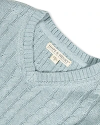 Hope & Henry Baby Boys Long Sleeve Fine Gauge Cable V-Neck Sweater