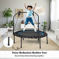 Slickblue 40 Inch Foldable Fitness Rebounder with Resistance Bands Adjustable Home