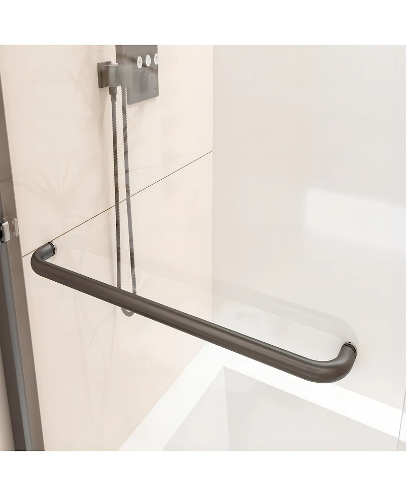 Streamdale Furniture 56"-60"W Semi-Frameless Double Sliding Tub Door, 1/4" Tempered Glass