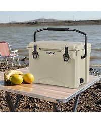 Slickblue 25 Qt Hard Cooler with Aluminum Handle and Integrated Cup Holders