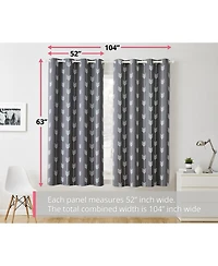 Hlc.me Arrow Printed Privacy Blackout Energy Efficient Room Darkening Thermal Grommet Window Curtain Drape Panels for Bedroom