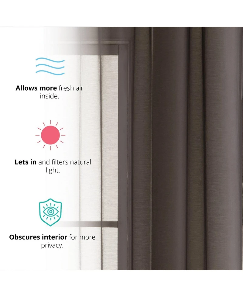 Hlc.me 2 Piece Semi Sheer Voile Window Curtain Drapes Grommet Panels for Bedroom