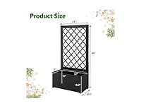 Slickblue 44 Inch Metal Raised Garden Bed with Trellis-Black
