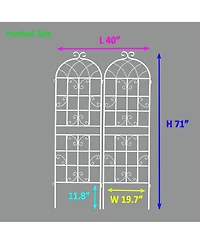 Streamdale Furniture 2 Pack 71" Rustproof Metal Trellises for Climbing Plants