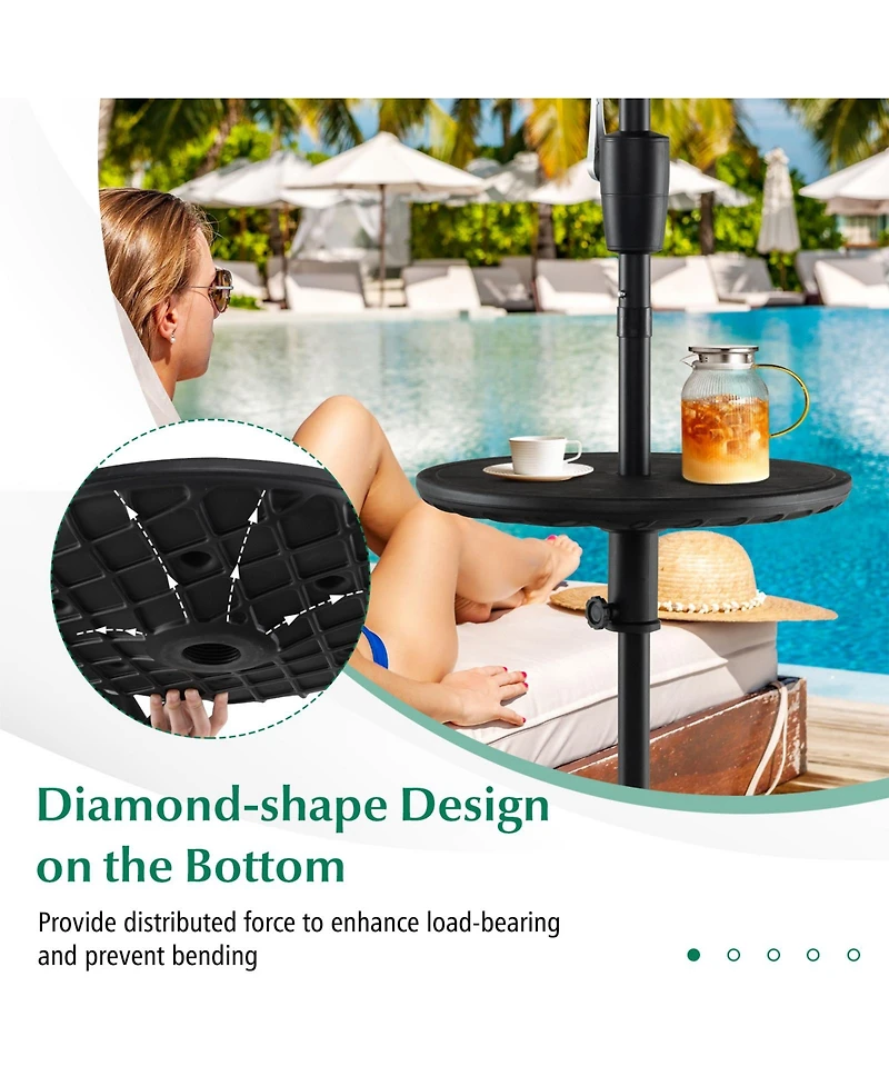 Slickblue 20 Inches Outdoor Adjustable Umbrella Table with 1.5 Inches Umbrella Hole