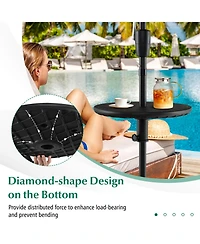 Slickblue 20 Inches Outdoor Adjustable Umbrella Table with 1.5 Inches Umbrella Hole