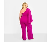 Rebdolls Plus Opal Extreme Single Sleeve Wide Leg Jumpsuit