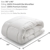 Luxe Collection European Hypoallergenic Down Alternative Bio Primaloft Comforter, King Size