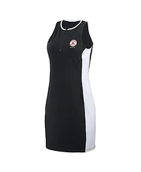 Wear by Erin Andrews Women's Black Boston Red Sox Colorblock Quarter-Zip Sleeveless Dress