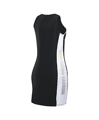 Wear by Erin Andrews Women's Black San Diego Padres Colorblock Quarter-Zip Sleeveless Dress