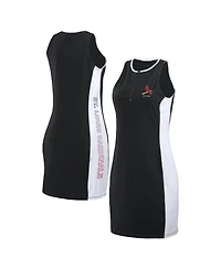 Wear by Erin Andrews Women's Black St. Louis Cardinals Colorblock Quarter-Zip Sleeveless Dress