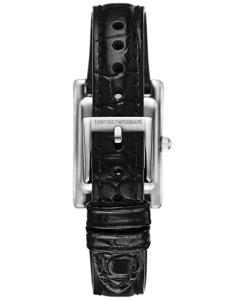Emporio Armani Women's Black Leather Strap Watch 32mm