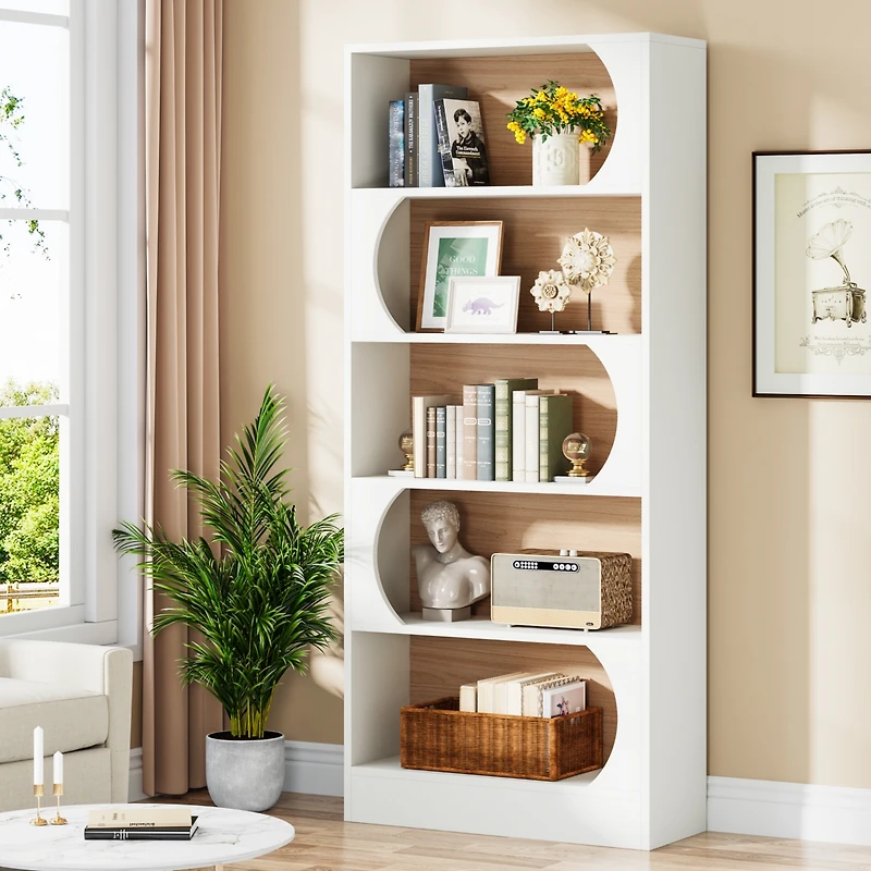 Tribesigns Modern 5-Tier Bookcase, 71-Inch Tall Freestanding Bookshelf with Storage Shelves, Large Open Bookcases Wood Display Shelving Unit