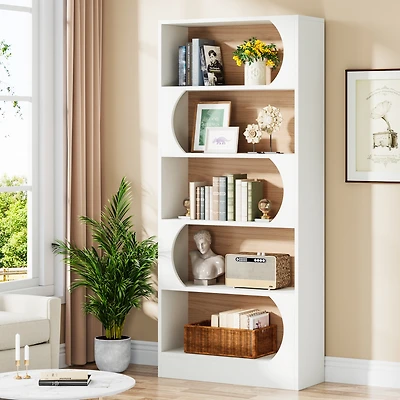 Tribesigns Modern 5-Tier Bookcase, 71-Inch Tall Freestanding Bookshelf with Storage Shelves, Large Open Bookcases Wood Display Shelving Unit for Bedro