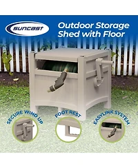 Suncast CPLPHH100D Hideaway 100' Resin Garden Hose Reel for 5/8" Hoses, Taupe