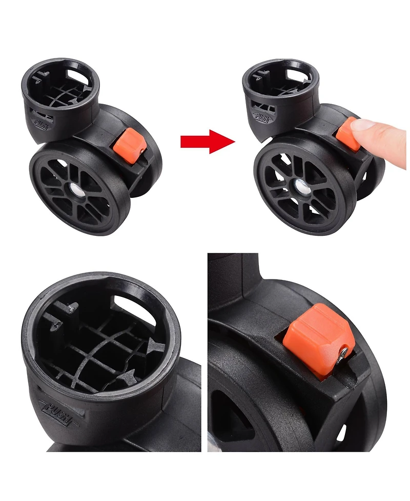 Byootique Set of 4 Swivel Replacement Wheel Caster with Locking Brake 360 Degree Rotate Caster for Makeup Case