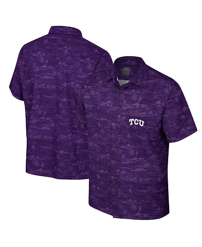 Colosseum Men's Purple Tcu Horned Frogs Ozark Button-Up Shirt