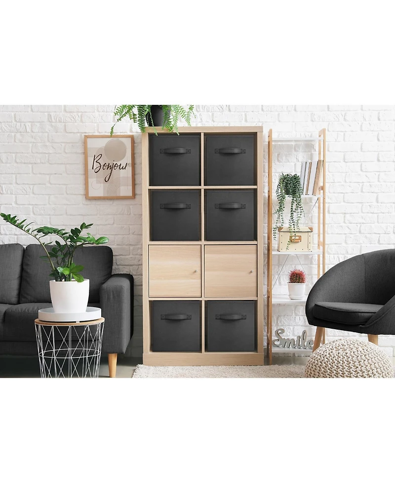 Sorbus 6 Pack 13 Inch Foldable Storage Cubes with Handles- for Organizing Home, Shelves, Nursery, Playroom