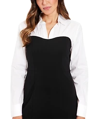 London Times Women's Layered-Look Sheath Dress