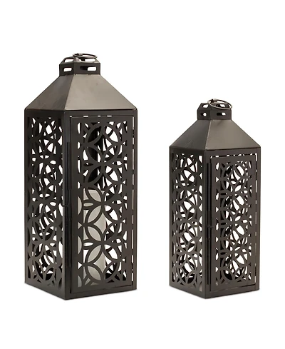 Elegant Lantern Set of 2 - Ideal for Home Decor and Ambient Lighting
