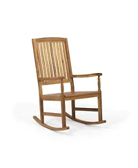 Streamdale Rustic Acacia Wood Rocking Chair With Traditional Slats