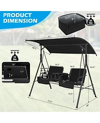 Slickblue Porch Swing Chair with Adjustable Canopy