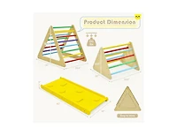 Slickblue 3 in 1 Wooden Set of 2 Triangle Climber with Ramp for Slid