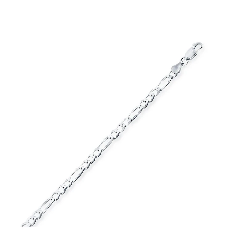 Simona Sterling Silver 3.3mm Figaro Chain - Rhodium Plated