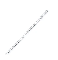 Simona Sterling Silver 3.3mm Figaro Chain - Rhodium Plated
