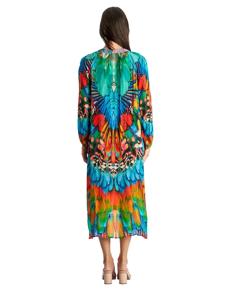 La Moda Clothing Women's Maxi Buttoned Overshirt