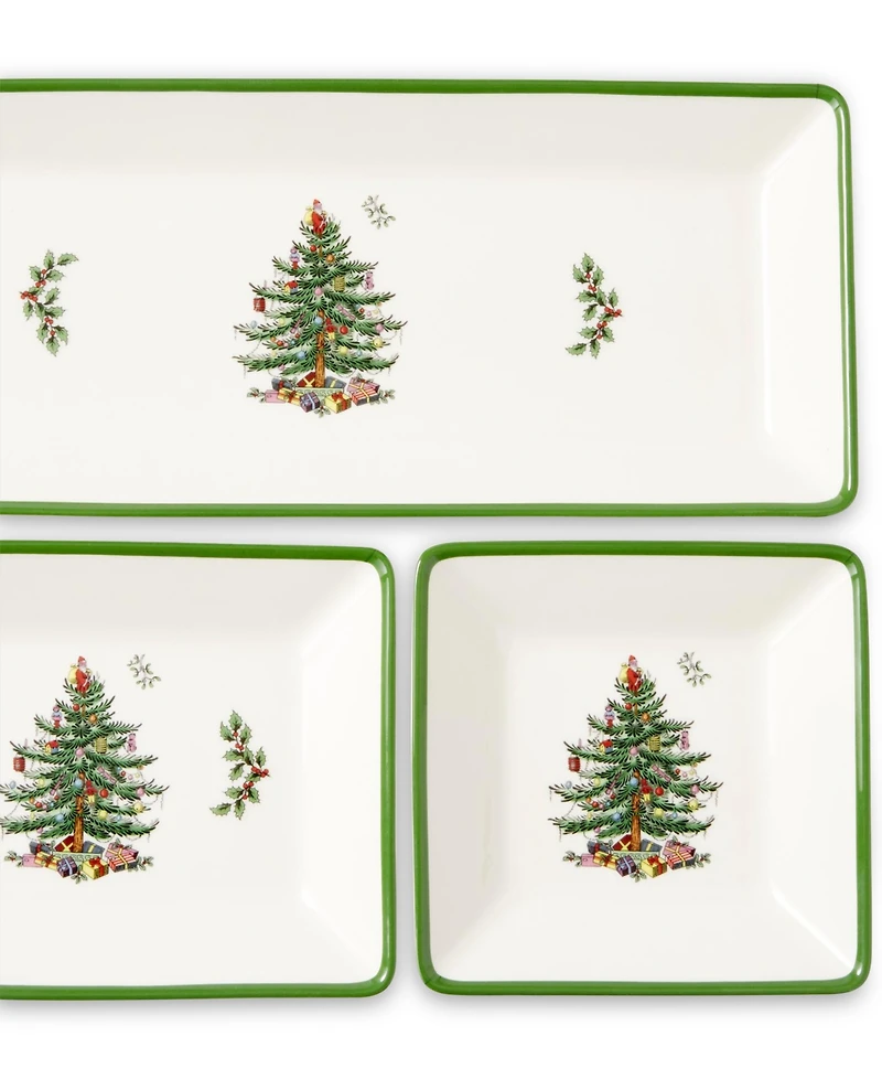 Spode Christmas Tree Traditional 3 Piece Nesting Tray