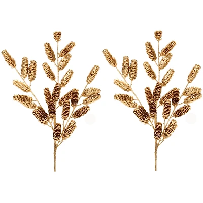 Slickblue Pine Cone Spray for Holiday Decor Natural and Elegant Pinecone Arrangement (Set of 2)