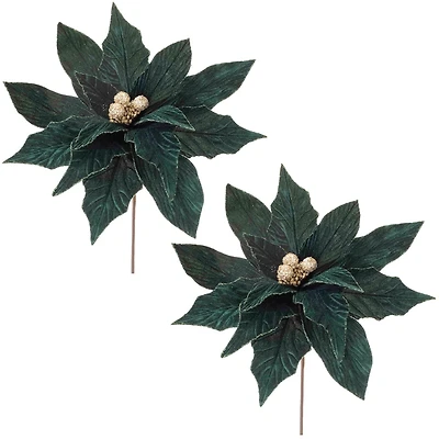 Slickblue Set of 2 Poinsettia Stems – Perfect for Holiday Floral Arrangements and Decor
