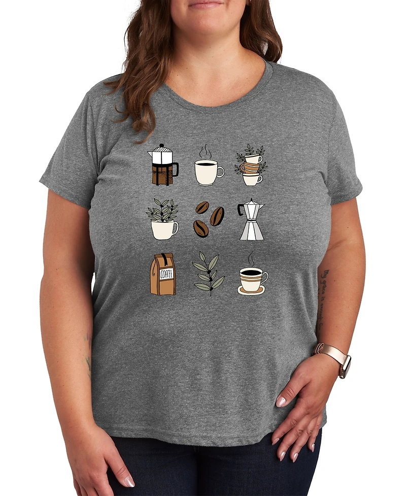 Hybrid Apparel Coffee Grid Plus Graphic Tee