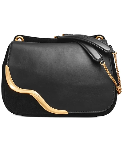 Donna Karan New York Malverne Leather & Suede Crossbody with Chain Strap