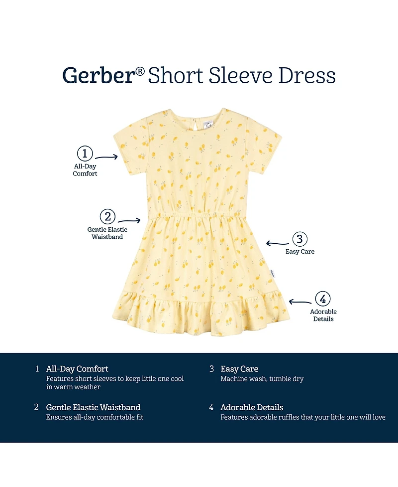 Gerber Toddler Girls Short Sleeve Dress