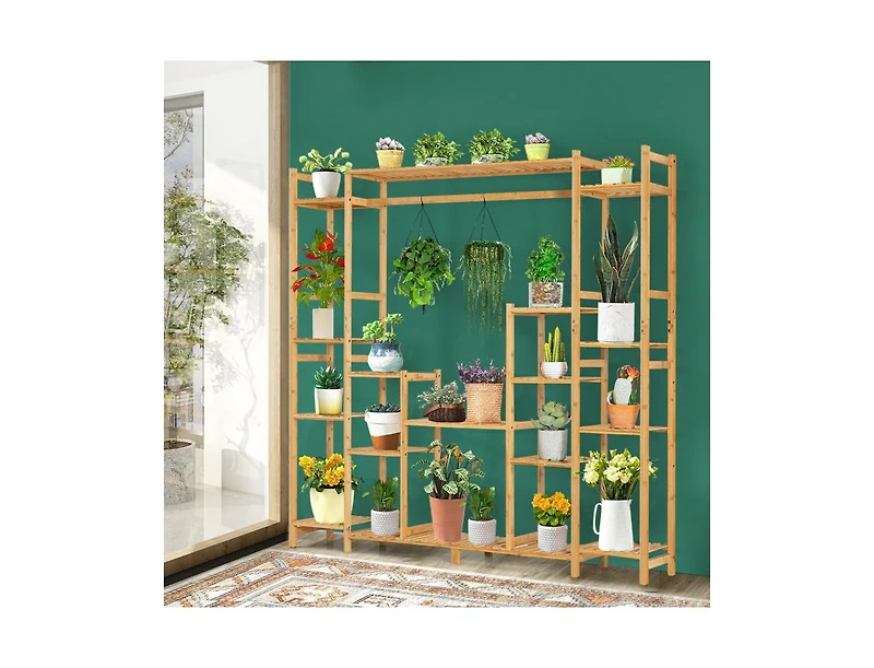 Slickblue 9-Tier Plant Stand with Hanging Rack The Ultimate Space-Saving Solution for Plant Lovers