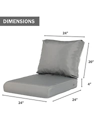 Aoodor Outdoor Chair Cushions Set, 24"x24", Water Resistant Outdoor Deep Seat Cushions with Handle & Adjustable Straps.
