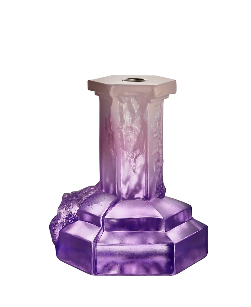 Kosta Boda Rocky Baroque Lilac Candlesticks, Large