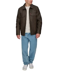 Levi's Men's Faux-Leather Zip Utility Shirt Jacket