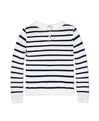 Hope & Henry Baby Girls French Collared Keyhole Long Sleeve Sweater