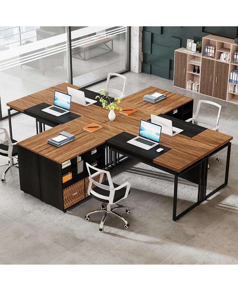 Tribesigns 63" Modern Conference Table with Splicing Board, 5FT Meeting Tables for Home Office, Business Training Seminar Stylish Meta