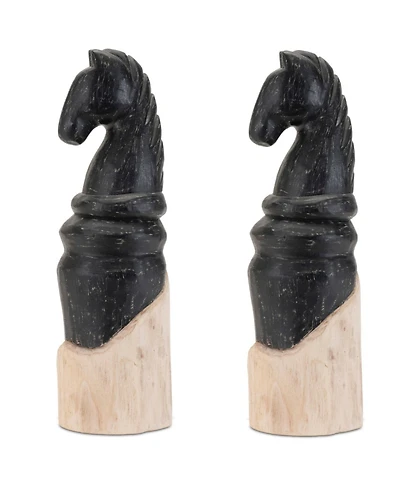 Slickblue Knight Chess Piece Figurine Elegant Home Decor Accent (Set of 2)