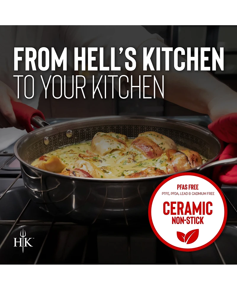 Hell's Kitchen Ceramic Hybrid 4-Qt Saute Pan & Lid