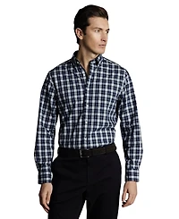 Charles Tyrwhitt Men's Slim Fit Button-Down Collar Non-Iron Stretch Check Oxford Shirt