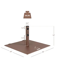 Givimo 50 Lbs Weighted 24 Inch Square Patio Umbrella Base
