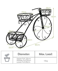 Skonyon Tricycle Plant Stand Flower Pot Cart Holder in Parisian Style