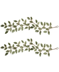 Slickblue Set of 2 Holly Leaf Garlands for Festive Decoration